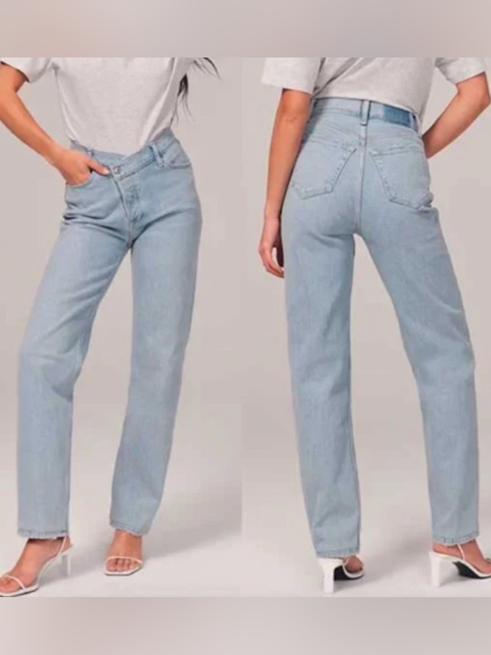 Abercrombie & Fitch Women’s Light Wash The Dad High Rise Curve Love Jeans